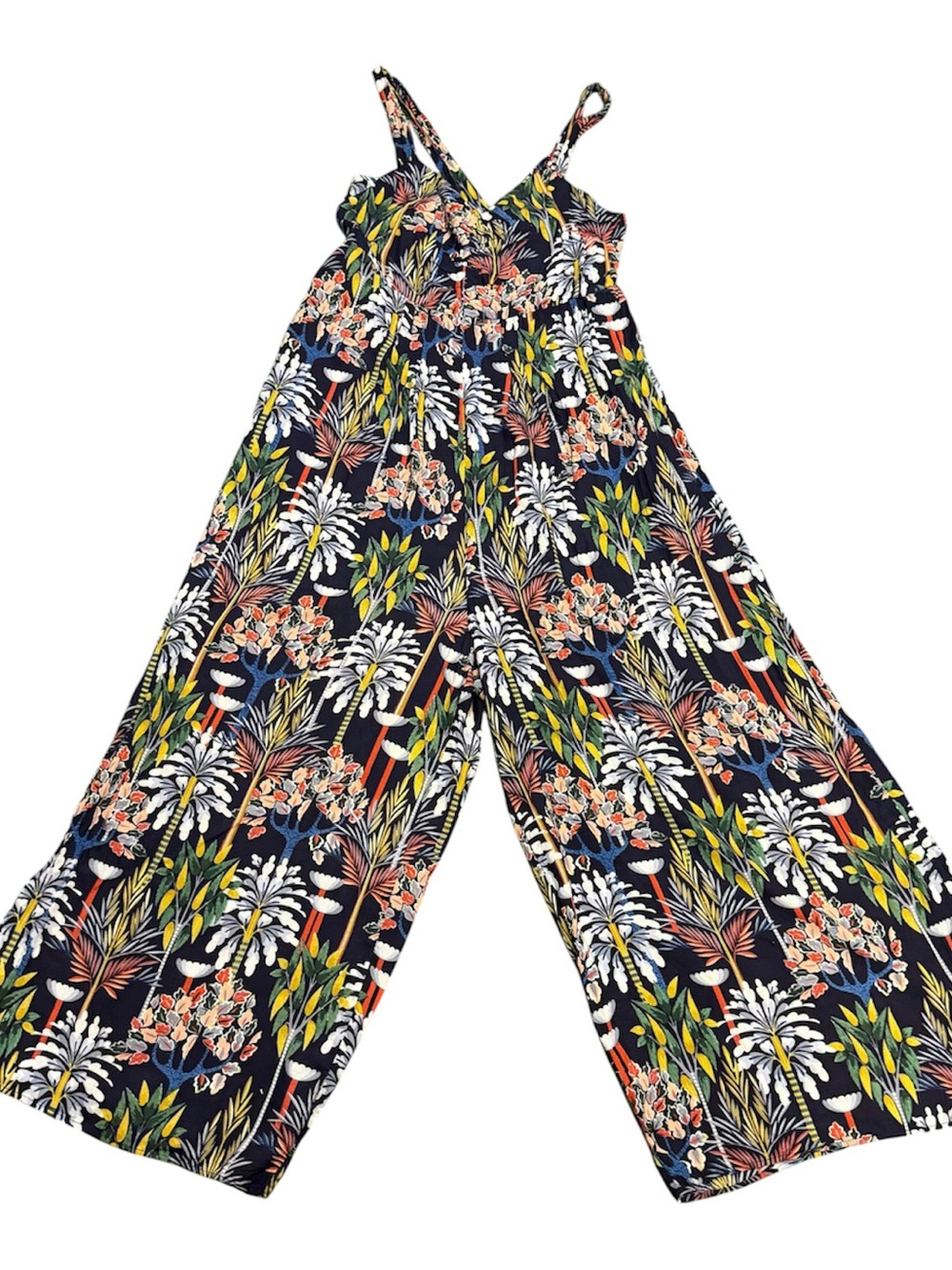 New Anthropologie Floral Wide-Leg Jumpsuit S